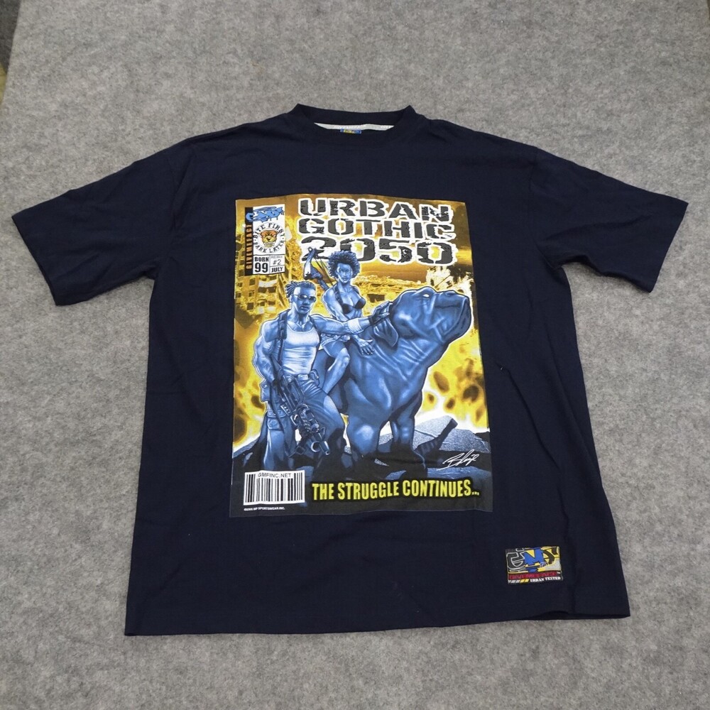 Vintage Give Me Face T Shirt Mens XL Y2K Hip Hop Short Sleeve Urban Gothic 2050